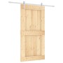 Puerta corredera con herrajes madera maciza de pino 100x210 cm en Puertas | Comprar online en Foru.es