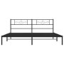 Estructura de cama con cabecero metal negro 180x200 cm de vidaXL, Camas y somieres - Ref: Foro24-355271, Precio: 104,25 €, De...