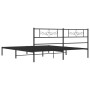 Estructura de cama con cabecero metal negro 180x200 cm de vidaXL, Camas y somieres - Ref: Foro24-355271, Precio: 104,25 €, De...