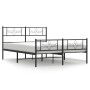Estructura de cama cabecero y estribo metal negro 135x190 cm de vidaXL, Camas y somieres - Ref: Foro24-355284, Precio: 109,70...