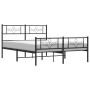 Estructura de cama cabecero y estribo metal negro 135x190 cm de vidaXL, Camas y somieres - Ref: Foro24-355284, Precio: 109,70...