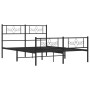 Estructura de cama cabecero y estribo metal negro 135x190 cm de vidaXL, Camas y somieres - Ref: Foro24-355284, Precio: 109,70...