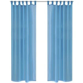 2 Cortinas turquesas transparentes 140 x 225 cm de vidaXL, Cortinas y visillos - Ref: Foro24-130207, Precio: 23,99 €, Descuen...