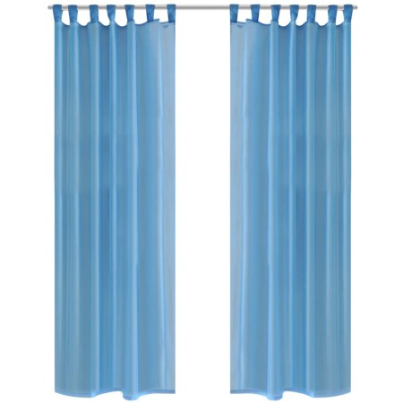 2 Cortinas turquesas transparentes 140 x 225 cm de vidaXL, Cortinas y visillos - Ref: Foro24-130207, Precio: 24,50 €, Descuen...