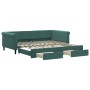 Sofá cama nido con cajones terciopelo verde oscuro 100x200 cm de vidaXL, Camas y somieres - Ref: Foro24-3197828, Precio: 298,...