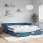 Sofá cama nido con cajones terciopelo azul 100x200 cm de vidaXL, Camas y somieres - Ref: Foro24-3197849, Precio: 470,75 €, De...