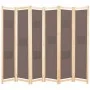 Biombo divisor de 6 paneles de tela marrón 240x170x4 cm de vidaXL, Divisores de ambientes - Ref: Foro24-248182, Precio: 84,99...