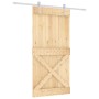 Puerta corredera con herrajes madera maciza de pino 100x210 cm en Puertas | Comprar online en Foru.es