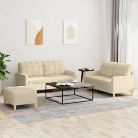 Juego de sofás con cojines 3 piezas tela crema de vidaXL, Sofás - Ref: Foro24-3201284, Precio: 428,38 €, Descuento: %