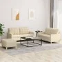 3-piece sofa set with cream fabric cushions by vidaXL, Sofas - Ref: Foro24-3201284, Price: 428,38 €, Discount: %