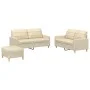Juego de sofás con cojines 3 piezas tela crema de vidaXL, Sofás - Ref: Foro24-3201284, Precio: 428,38 €, Descuento: %