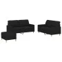 Juego de sofás con cojines 3 piezas tela negro de vidaXL, Sofás - Ref: Foro24-3201286, Precio: 423,12 €, Descuento: %