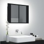Armario espejo de baño con luz LED acrílico negro 60x12x45 cm de vidaXL, Tocadores de baño - Ref: Foro24-804957, Precio: 53,6...