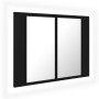 Armario espejo de baño con luz LED acrílico negro 60x12x45 cm de vidaXL, Tocadores de baño - Ref: Foro24-804957, Precio: 53,6...