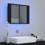 Armario espejo de baño con luz LED acrílico negro 60x12x45 cm de vidaXL, Tocadores de baño - Ref: Foro24-804957, Precio: 53,6...