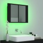Armario espejo de baño con luz LED acrílico negro 60x12x45 cm de vidaXL, Tocadores de baño - Ref: Foro24-804957, Precio: 53,6...