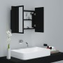 Armario espejo de baño con luz LED acrílico negro 60x12x45 cm de vidaXL, Tocadores de baño - Ref: Foro24-804957, Precio: 53,6...