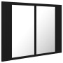 Armario espejo de baño con luz LED acrílico negro 60x12x45 cm de vidaXL, Tocadores de baño - Ref: Foro24-804957, Precio: 53,6...