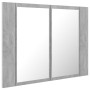 Armario espejo baño luz LED acrílico gris hormigón 60x12x45 cm de vidaXL, Tocadores de baño - Ref: Foro24-804960, Precio: 46,...