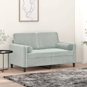 Cojines decorativos 2 uds terciopelo gris claro Ø15x50 cm de vidaXL, Cojines - Ref: Foro24-349509, Precio: 25,37 €, Descuento: %