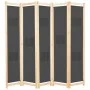 Biombo divisor 5 paneles de tela gris 200x170x4 cm de vidaXL, Divisores de ambientes - Ref: Foro24-248177, Precio: 72,21 €, D...