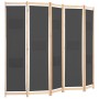 Biombo divisor 5 paneles de tela gris 200x170x4 cm de vidaXL, Divisores de ambientes - Ref: Foro24-248177, Precio: 70,22 €, D...