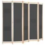 Biombo divisor 5 paneles de tela gris 200x170x4 cm de vidaXL, Divisores de ambientes - Ref: Foro24-248177, Precio: 72,21 €, D...