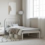Estructura de cama de metal con cabecero blanco 100x190 cm de vidaXL, Camas y somieres - Ref: Foro24-353678, Precio: 69,74 €,...