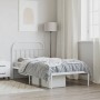 Estructura de cama de metal con cabecero blanco 100x190 cm de vidaXL, Camas y somieres - Ref: Foro24-353678, Precio: 69,74 €,...