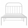 Estructura de cama de metal con cabecero blanco 100x190 cm de vidaXL, Camas y somieres - Ref: Foro24-353678, Precio: 69,74 €,...