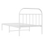 Estructura de cama de metal con cabecero blanco 100x190 cm de vidaXL, Camas y somieres - Ref: Foro24-353678, Precio: 69,74 €,...