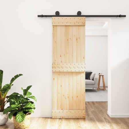 Puerta corredera con herrajes madera maciza de pino 70x210 cm en Puertas | Comprar online en Foru.es