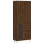 Aparador alto madera contrachapada marrón roble 69,5x34x180 cm de vidaXL, Aparadores - Ref: Foro24-3198104, Precio: 166,06 €,...