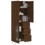 Aparador alto madera contrachapada marrón roble 69,5x34x180 cm de vidaXL, Aparadores - Ref: Foro24-3198104, Precio: 166,06 €,...