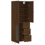 Aparador alto madera contrachapada marrón roble 69,5x34x180 cm de vidaXL, Aparadores - Ref: Foro24-3198104, Precio: 166,06 €,...