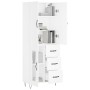 Aparador alto madera contrachapada blanco 69,5x34x180 cm de vidaXL, Aparadores - Ref: Foro24-3198097, Precio: 172,10 €, Descu...