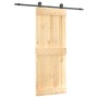 Puerta corredera con herrajes madera maciza de pino 80x210 cm en Puertas | Comprar online en Foru.es
