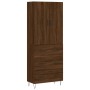 Aparador alto madera contrachapada marrón roble 69,5x34x180 cm de vidaXL, Aparadores - Ref: Foro24-3198088, Precio: 165,50 €,...
