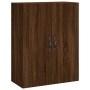 Aparador alto madera contrachapada marrón roble 69,5x34x180 cm de vidaXL, Aparadores - Ref: Foro24-3198088, Precio: 165,50 €,...
