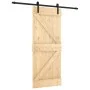 Puerta corredera con herrajes madera maciza de pino 85x210 cm de vidaXL, Puertas - Ref: Foro24-3202984, Precio: 171,20 €, Des...
