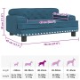 Cama para perros de terciopelo azul 70x45x30 cm en Camas para perros | Comprar online en Foru.es