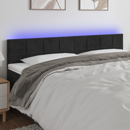 Cabecero con LED de terciopelo negro 200x5x78/88 cm de vidaXL, Cabeceros y pies de cama - Ref: Foro24-3121680, Precio: 79,10 ...
