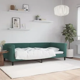 Sofá cama terciopelo verde oscuro 100x200 cm de vidaXL, Camas y somieres - Ref: Foro24-354253, Precio: 191,23 €, Descuento: %