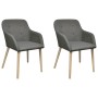 Sillas de comedor 2 uds tela gris claro y madera maciza roble de vidaXL, Sillas de comedor - Ref: Foro24-241156, Precio: 231,...