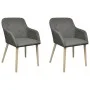 Sillas de comedor 2 uds tela gris claro y madera maciza roble de vidaXL, Sillas de comedor - Ref: Foro24-241156, Precio: 227,...