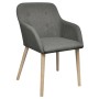 Sillas de comedor 2 uds tela gris claro y madera maciza roble de vidaXL, Sillas de comedor - Ref: Foro24-241156, Precio: 231,...