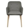 Sillas de comedor 2 uds tela gris claro y madera maciza roble de vidaXL, Sillas de comedor - Ref: Foro24-241156, Precio: 231,...