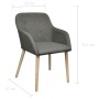 Sillas de comedor 2 uds tela gris claro y madera maciza roble de vidaXL, Sillas de comedor - Ref: Foro24-241156, Precio: 231,...