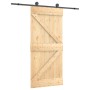 Puerta corredera con herrajes madera maciza de pino 95x210 cm en Puertas | Comprar online en Foru.es