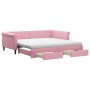 Sofá cama nido con cajones terciopelo rosa 100x200 cm de vidaXL, Camas y somieres - Ref: Foro24-3197853, Precio: 475,34 €, De...